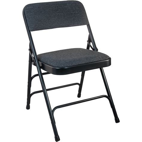 metal folding chairs with fabric seats|foldable cushioned black metal chair.